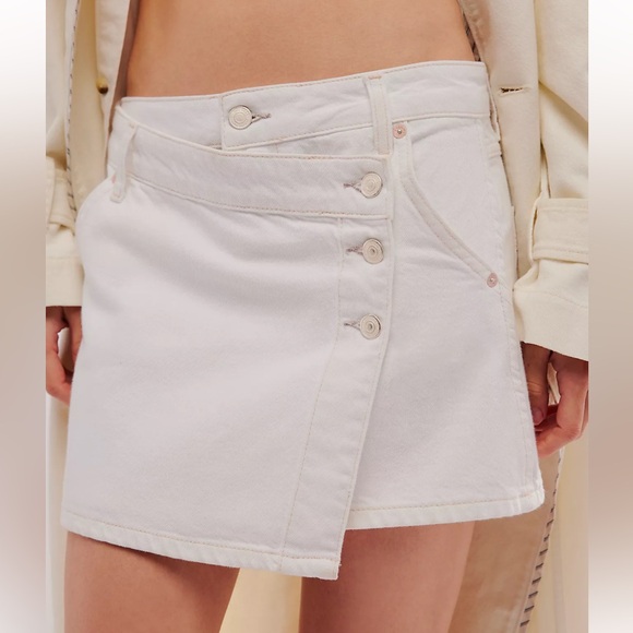 Free People Wynne White Denim Skirt NWOT - Picture 1 of 6